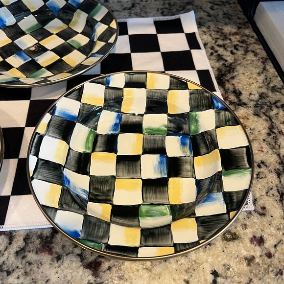 Mackenzie-Childs Vintage Camp 1995 Courtly Check 9" Soup Bowls. Set of 4. EUC! - Picture 4 of 13